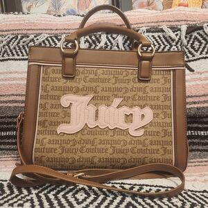 Juicy Couture brown pink signature logo medium paparazzi bag
